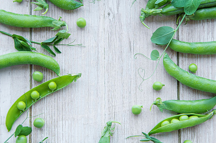 Green peas with leaves, a Food & Drink Photo by Olena Rudo