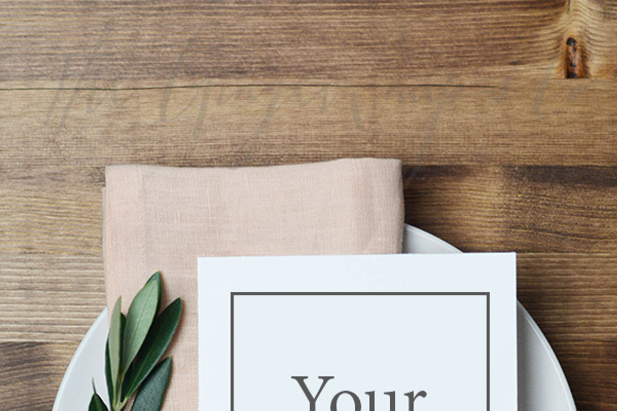 Blush and Olive Branch Place Setting, a Print Template by The Ginger Snaps Co (Photo 1 of 2)