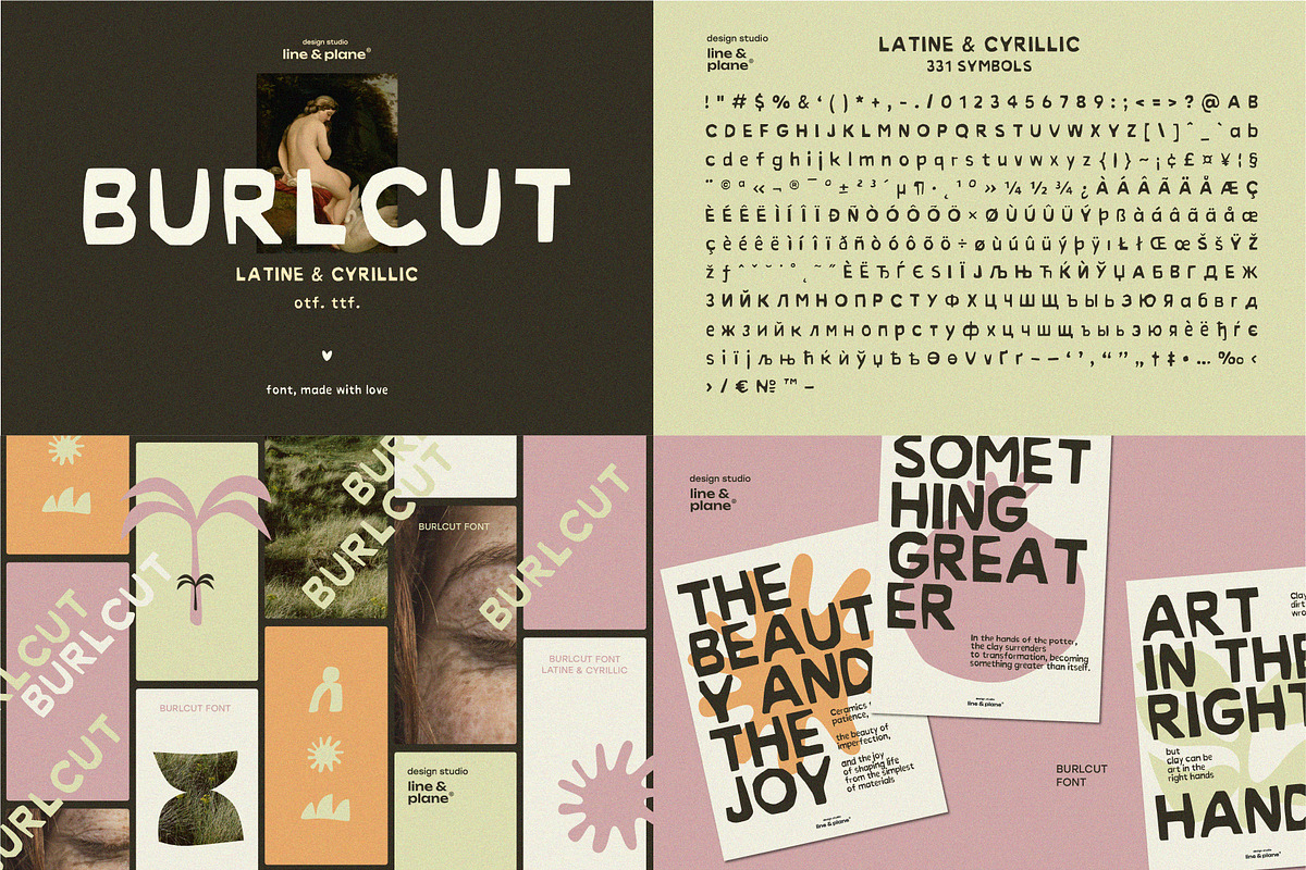 Bundle 4 Fonts Latine & Cyrillic, a Handwritten Font by line & plane (Photo 2 of 5)