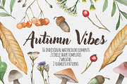 Autumn vibes. Watercolor set, a Decorative Illustration by Maria's little shop (Thumbnail 1 of 10)