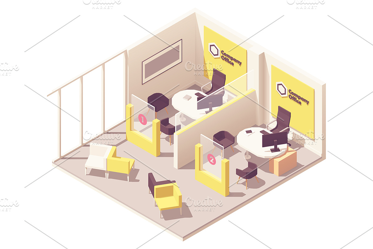 Vector isometric office interiors, a Work Illustration by tele52 (Photo 12 of 17)