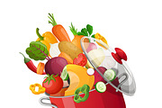 Kitchen utensils and vegetables, a Food Illustration by SHom (Thumbnail 3 of 3)