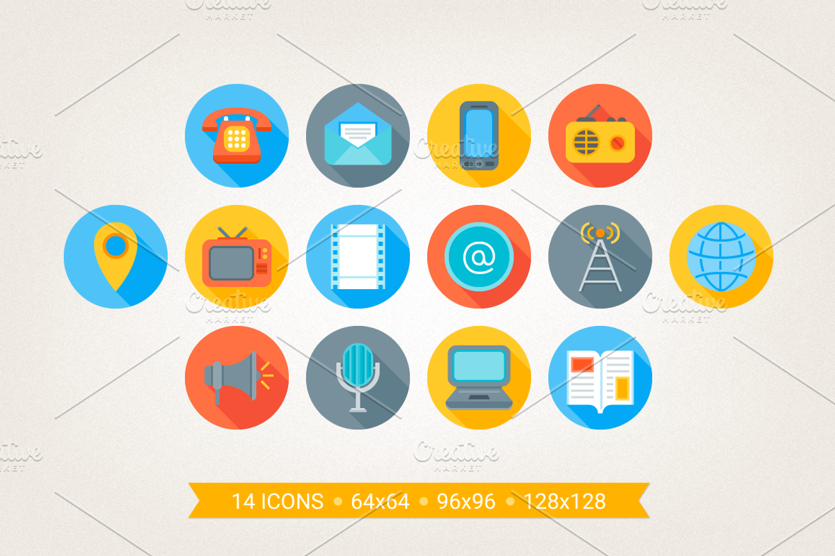 Round media icons preview 2