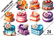 Valentine Cake Sublimation Clipart, an Illustration by DreamArtGraphic (Thumbnail 1 of 6)