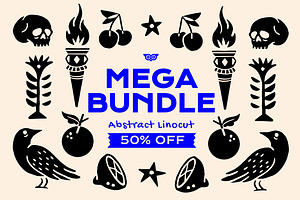 Abstract Linocut Mega Bundle