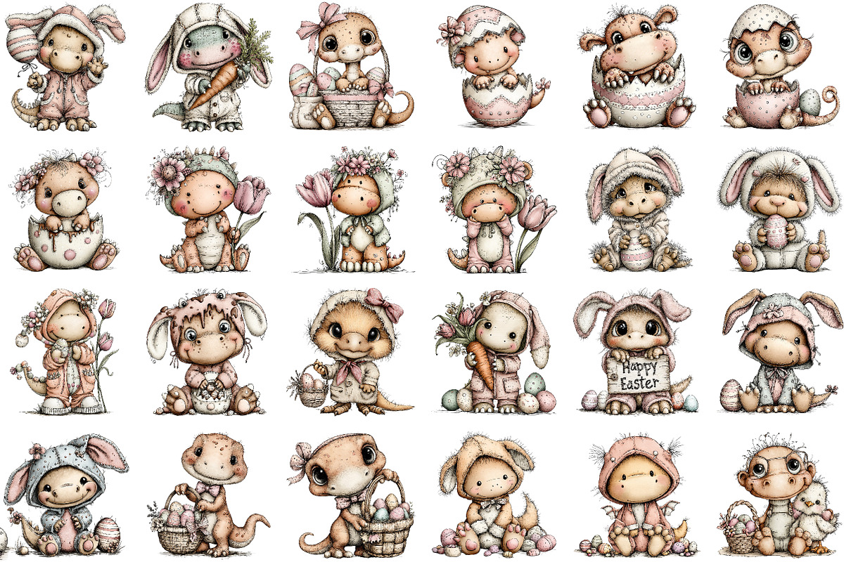 Whimsical Easter Animals Clipart, an Illustration by Sublimation Artist (Photo 2 of 7)