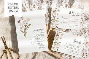 Autumn Wedding Invitation Rustic