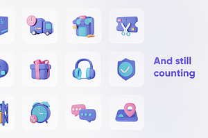 Commercially E-Commerce 3D Icons Set