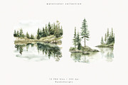 Pine Trees & Lake, a Decorative Illustration by PeDe Designs (Thumbnail 2 of 12)