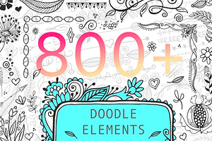 800 DOODLE ELEMENTS SET