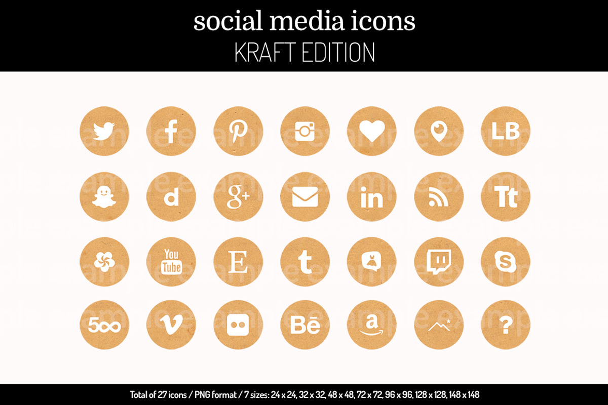 Social media icons kraft, an Icon by very simple photos