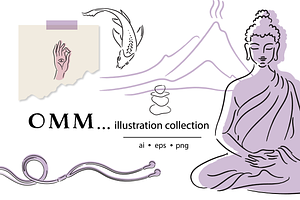 Omm... illustration set