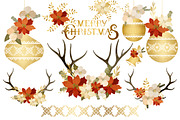 20% OFF! Floral Gold Christmas Pack, an Illustration by Chus Moreno Studio (Thumbnail 2 of 7)