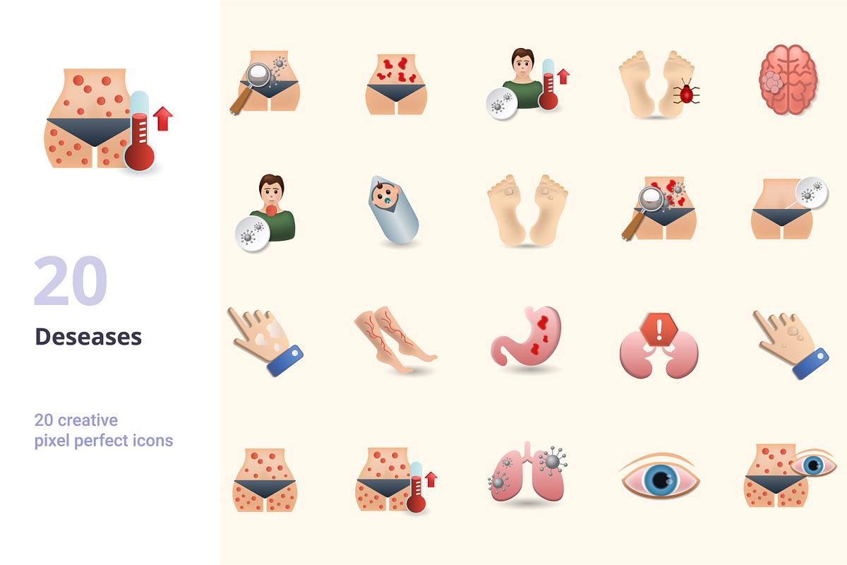Diseases 3D Icons Set Bundle, an Object Graphic by Aimagenarium@gmail.com (Photo 1 of 21)