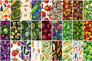 320 Vegetables Seamless Patterns, a Pattern Graphic by mkStudioLab (Thumbnail 9 of 9)