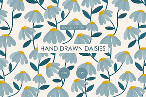 Climbing Daisies Seamless Pattern