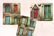 Spring Door Collage Paper Background, a Background Graphic by GiraffeCreative (Thumbnail 6 of 9)