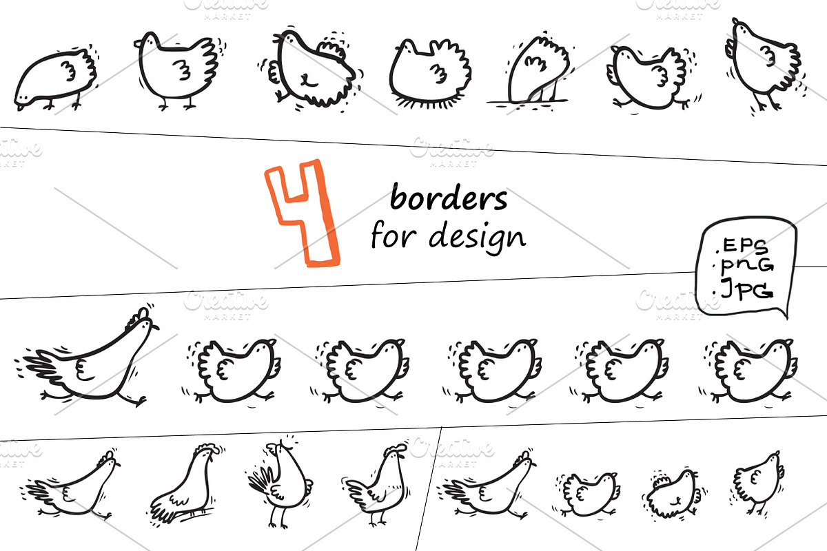 Wise Hens - 32 patterns+print, an Animal Illustration by Zooza Art (Photo 7 of 10)