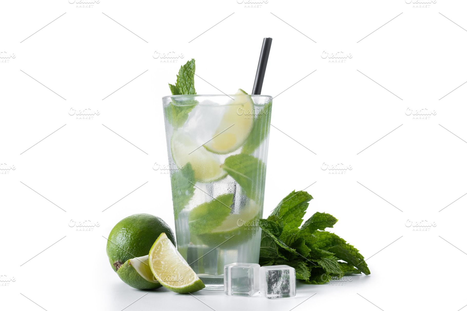 Classic Mojito Cocktail with Lime and Mint, a Food & Drink Photo by etorres69