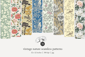 70 vintage nature seamless pattern, a Pattern Graphic by Poppy Lane Studio