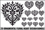 Ornamental Heart Bundle, an Illustration by balal (Thumbnail 1 of 20)