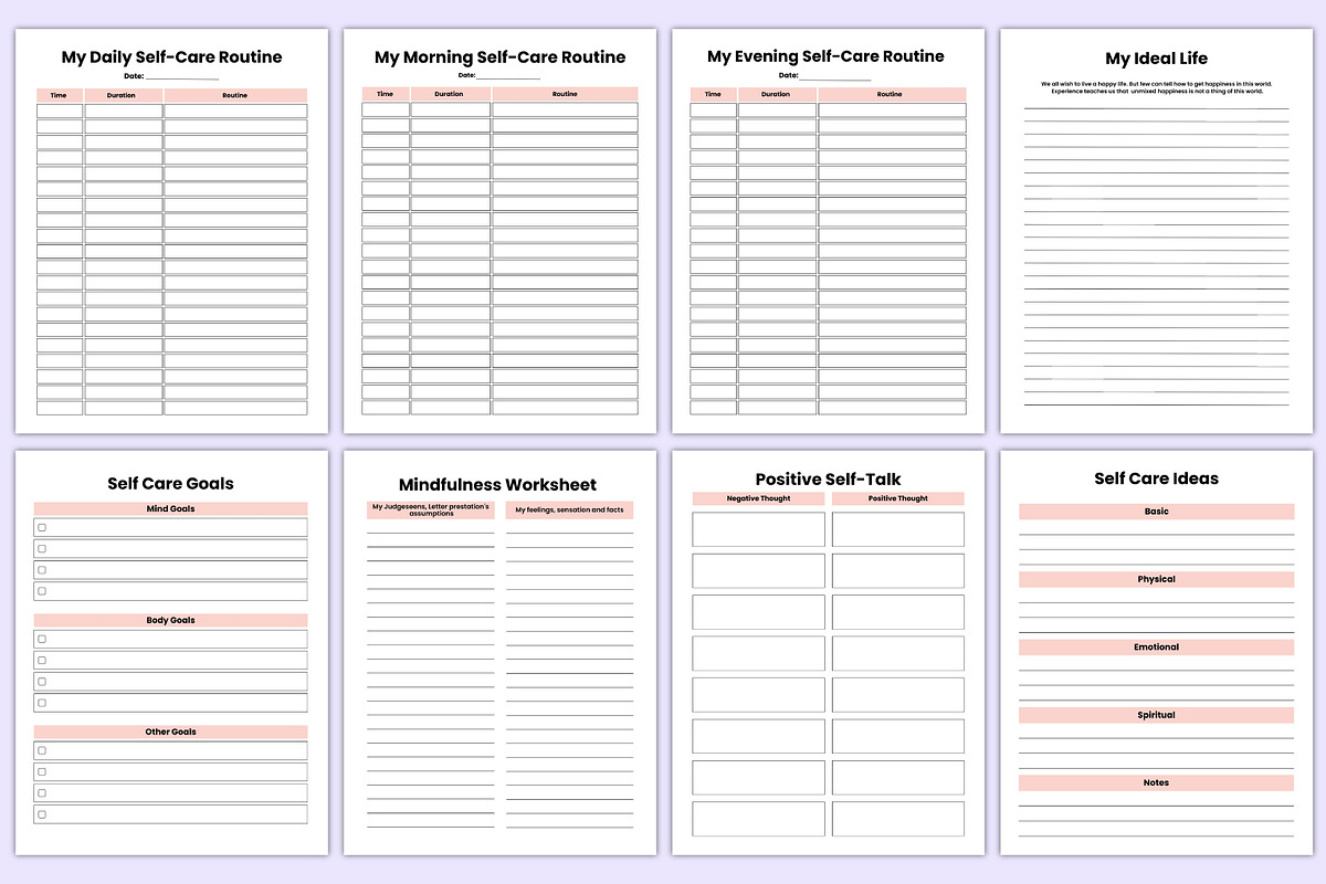 Printable Self-Care Journal Bundle, a Print Template by Mustafiz (Photo 6 of 9)
