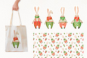 Winter bunnies patterns., a Decorative Illustration by Anna Kopylova (Thumbnail 3 of 4)