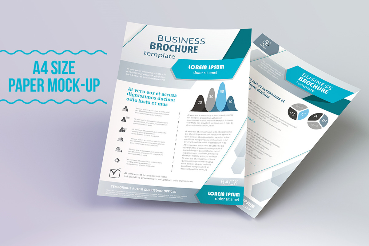 Minimal 2 Versions A4 Paper Mockups, a Print Template by graystudio (Photo 1 of 5)
