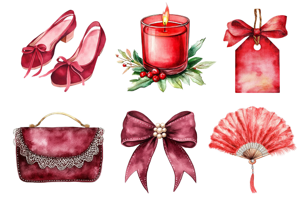 1920 Coquette Christmas Clipart, an Illustration by Dream Creation (Photo 6 of 7)