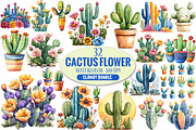 Cactus Flower Clipart Bundle, an Illustration by Pixels.Craft (Thumbnail 1 of 6)