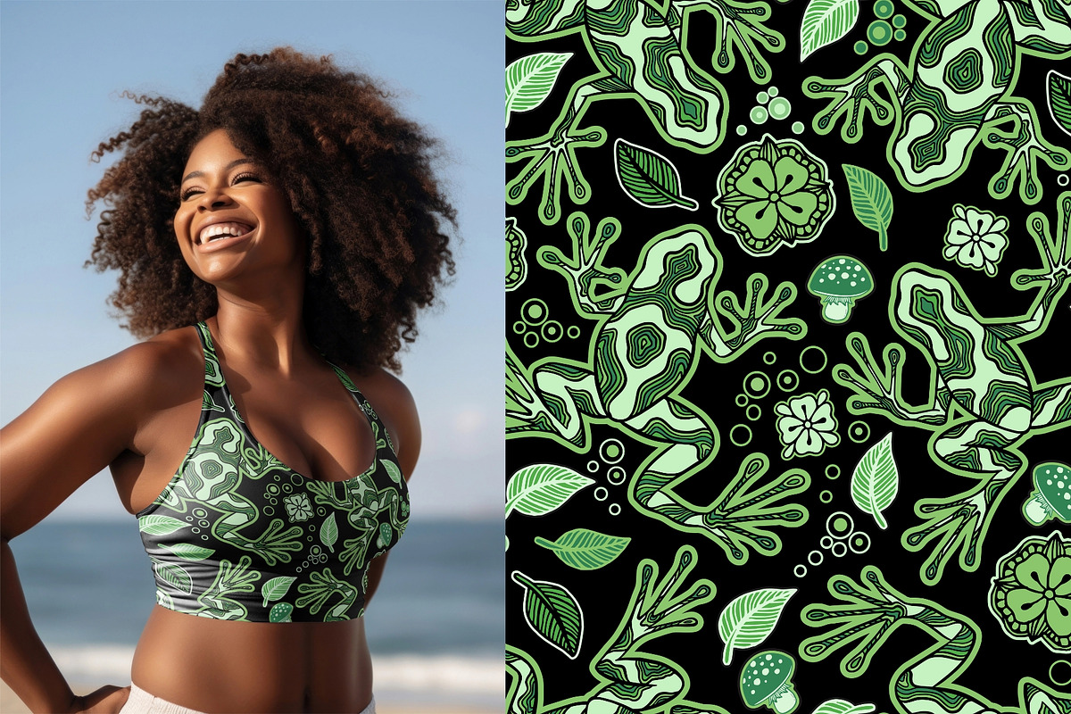 Magic Frogs Line Art Patterns, a Pattern Graphic by ilonitta (Photo 11 of 13)