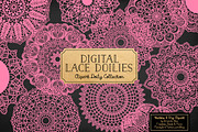 Pink Lace Vectors, Doily Clipart, an Illustration by Amanda Ilkov (Thumbnail 2 of 4)