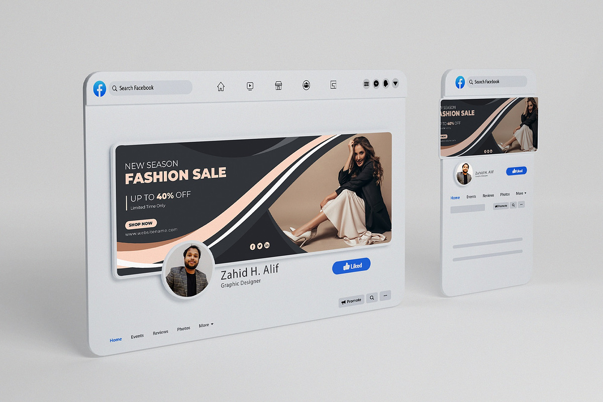 Fashion Social Media Facbook Cover, a Social Media Template by zahidhossainalif (Photo 3 of 6)