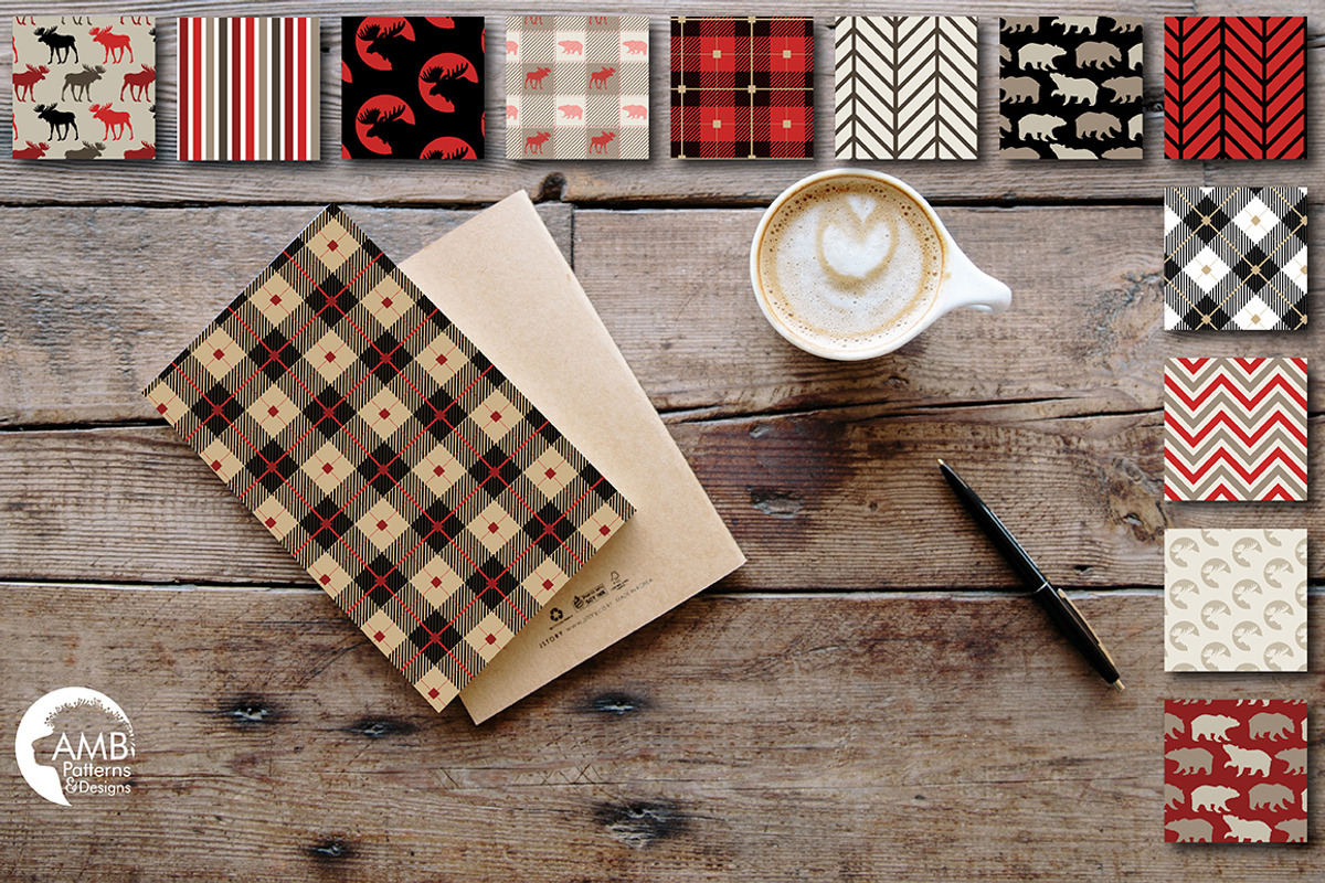 Lumberjack papers AMB-1871, a Pattern Graphic by AMBillustrations (Photo 2 of 5)
