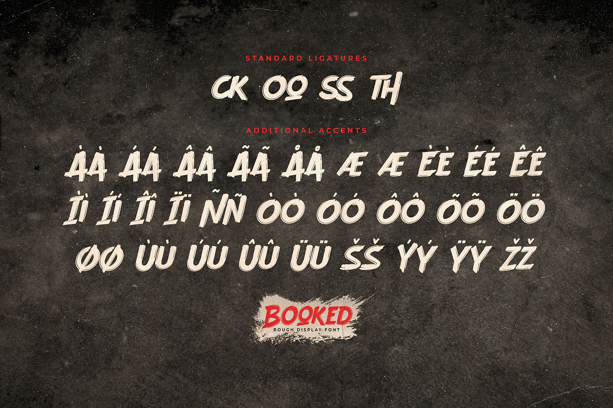 Booked - Rough Display Font, a Sans Serif Font by Gassstype (Photo 7 of 9)