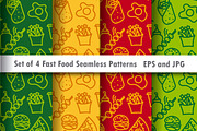 Fast Food Seamless Patterns, a Pattern Graphic by Oleg Tokarev Art (Thumbnail 1 of 2)