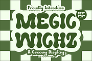 Megic Wichz - Groovy Retro Font, a Sans Serif Font by Iqsiart Studio (Thumbnail 1 of 6)
