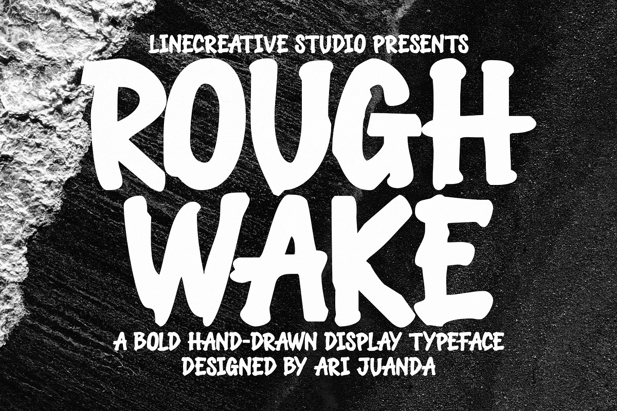Roughwake- A Display Typeface, a Handwritten Font by Linecreative (Photo 1 of 6)