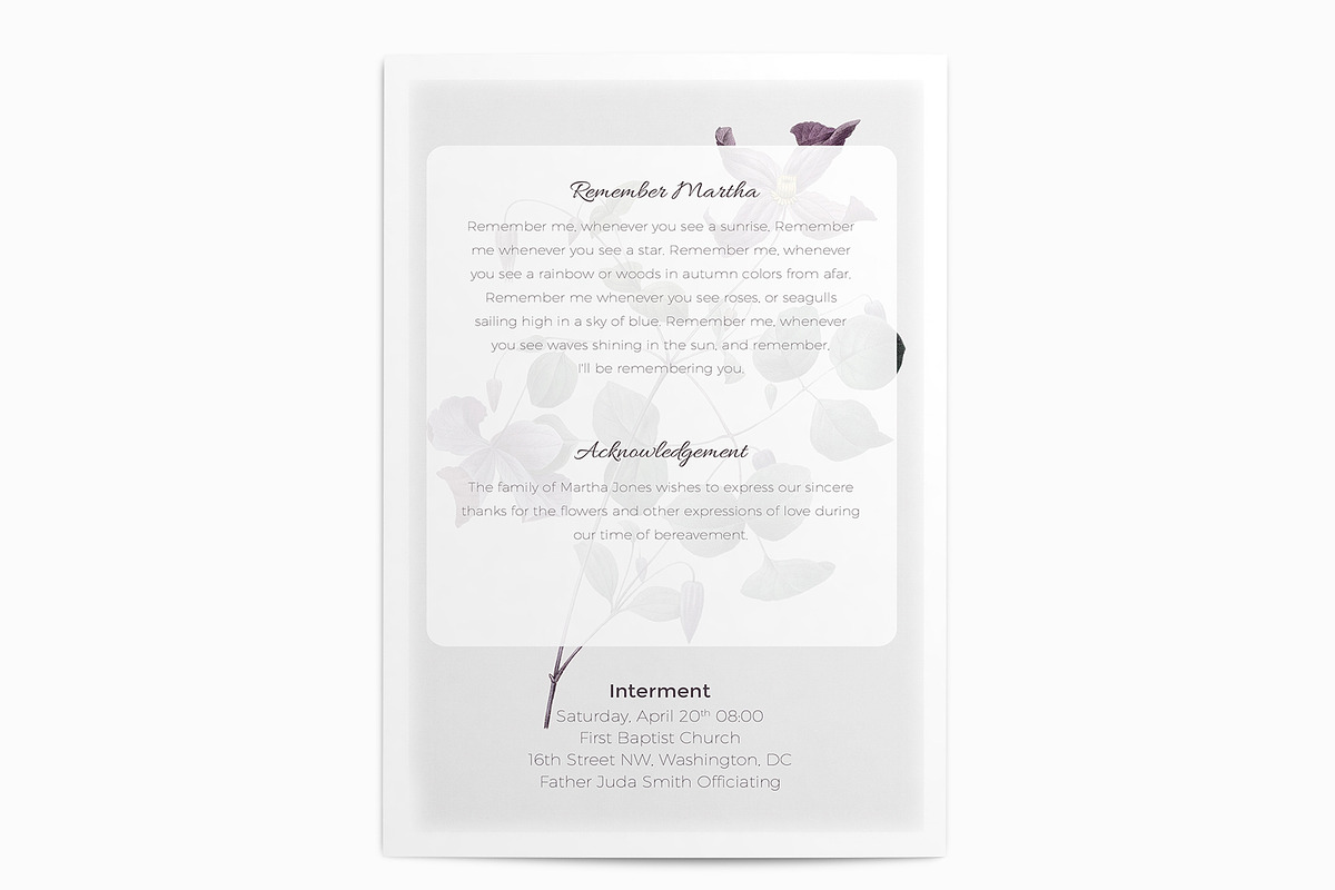 Funeral program, a Brochure Template by inserenity (Photo 5 of 6)