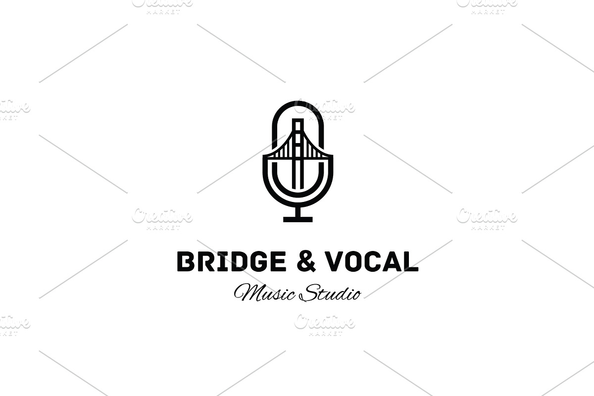 microphone bridge logo design, a Branding & Logo Template by Patria Ari (P4tcreativa)