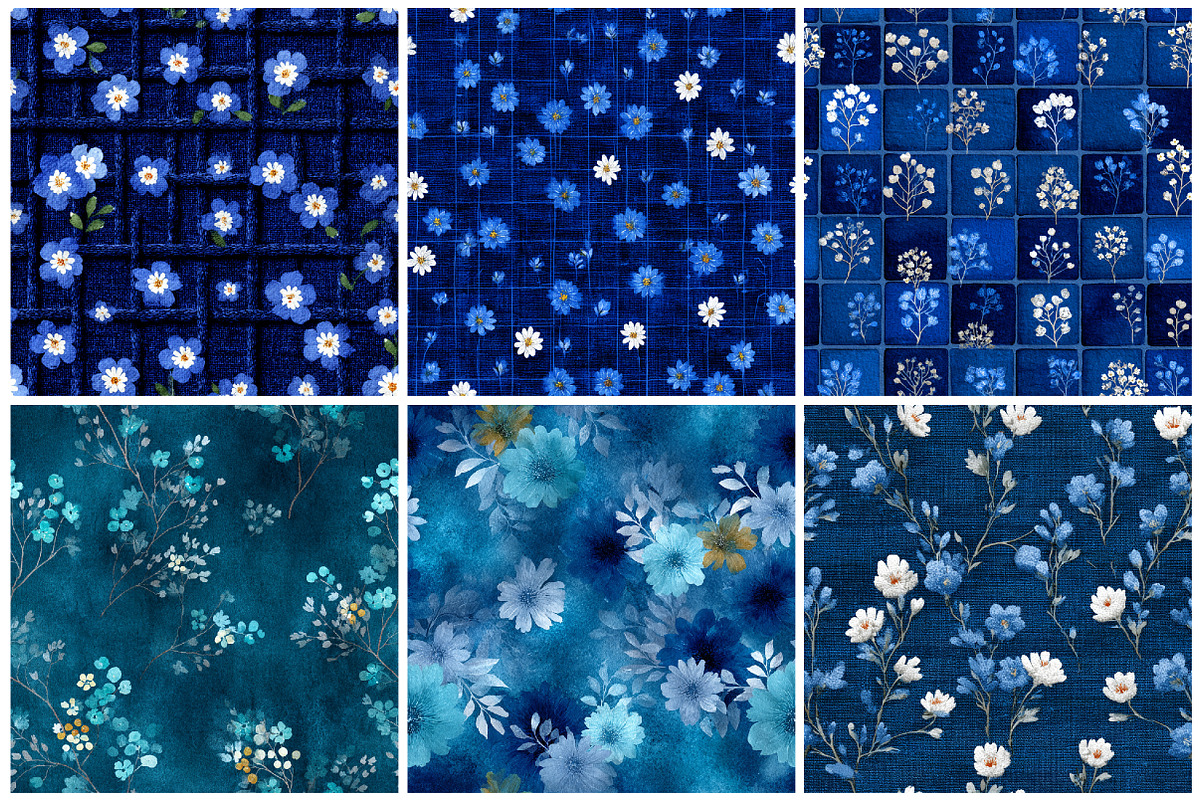 Blue Grunge Texture Digital Papers, a Texture Graphic by CitraGraphics (Photo 6 of 8)