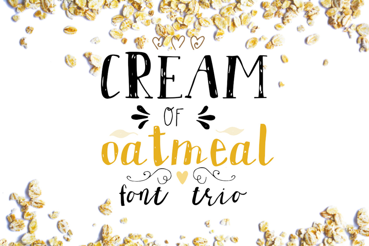 Cream of oatmeal font trio