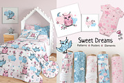 Cute baby owls and nursery patterns, a Pattern Graphic by Jermolina Mockups (Thumbnail 1 of 7)