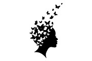 Woman Butterfly Hair Silhouette, an Object 3D Model by yasushie (Thumbnail 7 of 31)