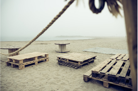 Foggy Beach Landscape
