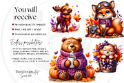 Autumn Cute animals Clipart Set, a Seasonal Illustration by ThatsDesignArt (Thumbnail 2 of 10)