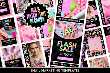 Pastel Neon Newsletter Templates, an Email Template by SunshineStudioBoutique
