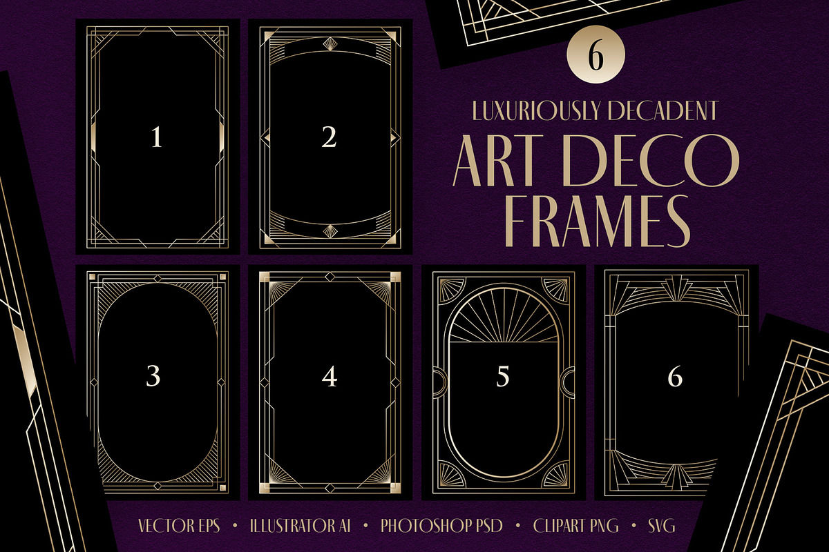 Art Deco Border & Frames, an Object Graphic by DesignerCandies (Photo 2 of 7)