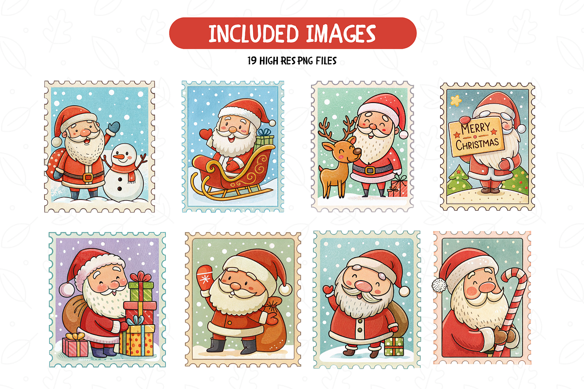 Cute Santa Christmas Stamps Set, an Illustration by TatiMockup (Photo 3 of 4)