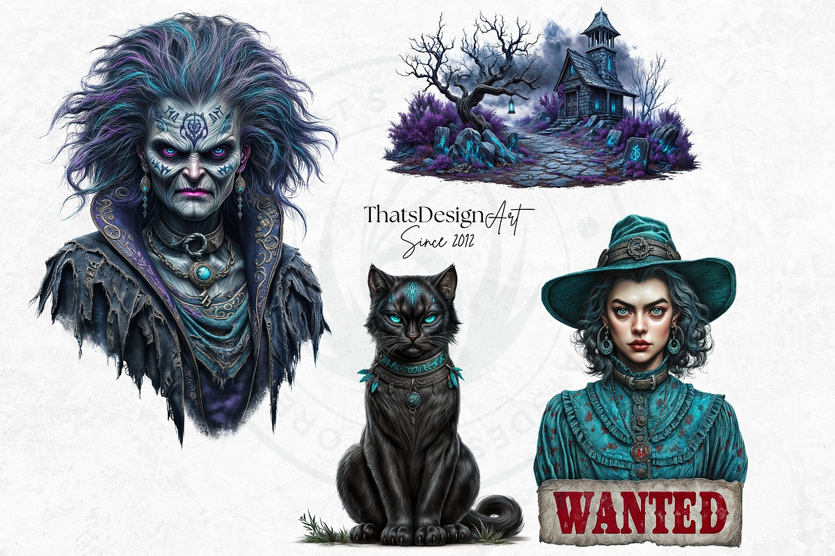 Witch hunters clipart Set, a Person Illustration by ThatsDesignArt (Photo 10 of 10)